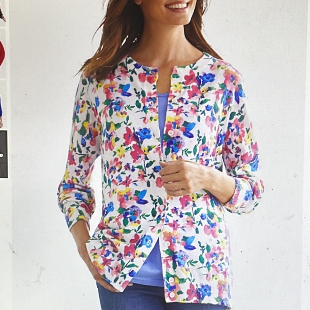 Woman Within cheery floral sweater 3X